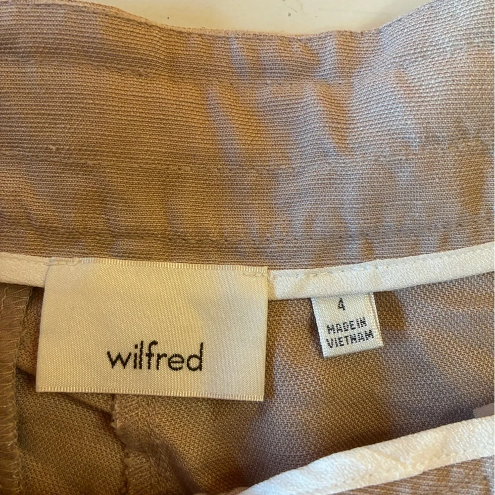 ARITZIA Wilfred Allegra Short, Size 4, Linen/Lyocell Blend, Silk Tie